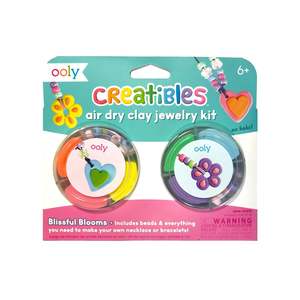 Kids Gifts Under 30: Creatibles: Air Dry Clay Jewellery Kit - Blissful Blooms (Set of 6 Colours + Accessories)
