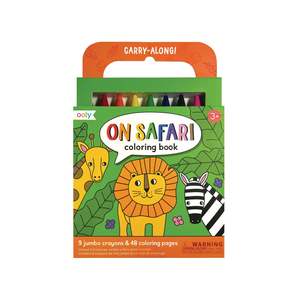 In Stock: Carry Along Crayon & Colouring Book Kit - On Safari (Set of 10)