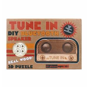 Adultgifts: Project Genius - Build-Your-Own Bluetooth Speaker – 32 Piece DIY Wooden Kit