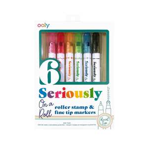 Best Sellers: Ooly - Seriously: On A Roll - Roller Stamp & Fine Tip Markers (Set of 6)