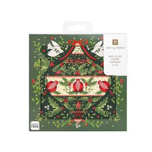 Wooden Toys 1: Folklore Green Christmas Paper Napkins - 20 Pack