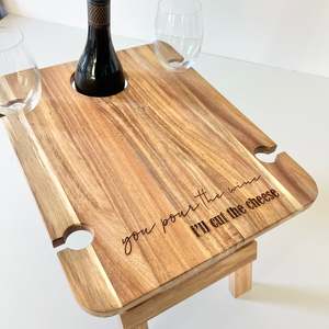 Valentines Day: Pour The Wine Cheese Wine & Cheese Picnic Table
