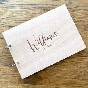 Weddings Engagements: Surname Guest Book Acrylic