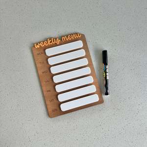 Wall Planners: Weekly Menu Planner Wood/Acrylic