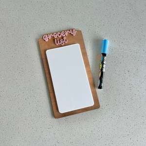 Grocery List Planner Wood/Acrylic