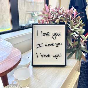 I love you hand drawn artwork in frame