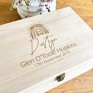Little Ones Keepsake Boxes: The Rainbow birth details keepsake box
