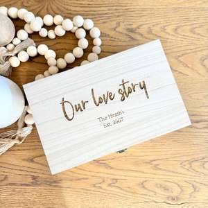 Couples Keepsake Boxes: Our love story keepsake box