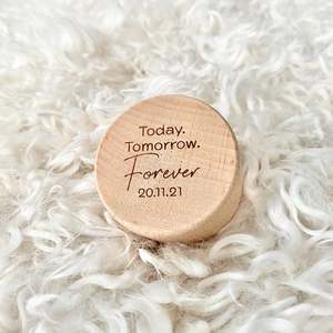 Today Tomorrow Forever ring box