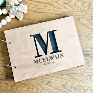 Initial cut out Guest Book