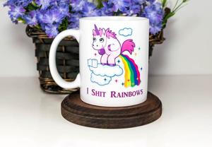 Clearance: I Shit Rainbows heat reactive mug