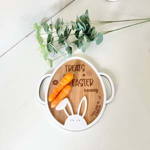 Easter: Easter Treat Tray - Egg shape with handles