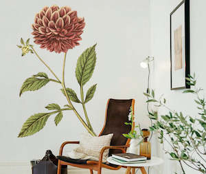 Floral Wall Decals: Double Purple Dahlia Wall Decal