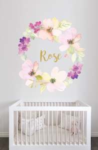 Flower Name Wreath II Wall Decal
