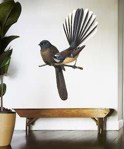 Kiwiana: Perching Fantails Wall Decal