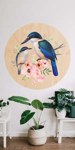 Floral Wall Decals: Kingfisher Floral Dot