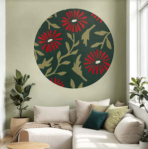 Mural Dots: Red Daisy