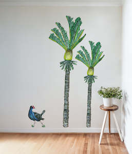 Lesh Creates: Nikau Trees with Pukeko