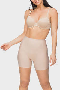 Bridal Accessories: Body Define Waisted Shaper Short - Warm Taupe