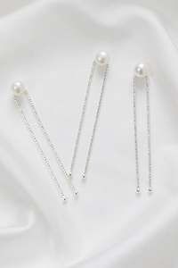 Jewellery 1: Freshwater Pearl Hair Pins- Silver