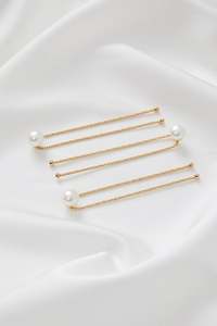 Jewellery 1: Freshwater Pearl Hair Pins - Gold