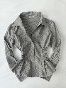 00’s Gingham cinched shirt | Size 8