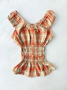 Staff Picks: 00’s Milkmaid Lacoste orange top | Size 10-12