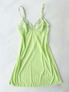Dress: 00’s Green mesh slip dress | Size 8-10