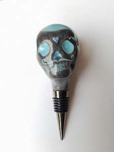 Ceramic Skull Wine Stopper