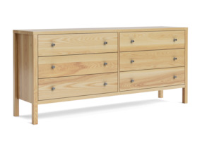 Andes 6-Drawer Wide Lowboy – Ash