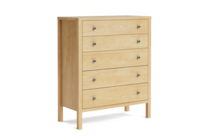 Andes Range: Andes 5-Drawer Tallboy – Pine