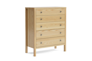 Andes Range: Andes 5-Drawer Tallboy – Ash
