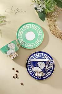 Sets For Two: Exquisite Peony Flower Teacups & Saucers Sets for Two