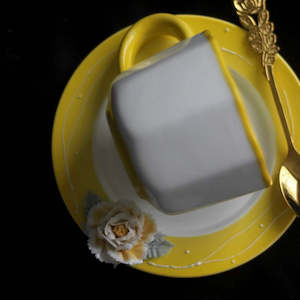 Handmade Teacups And Saucer: Handmade Flower Teacup and Saucer - Yellow