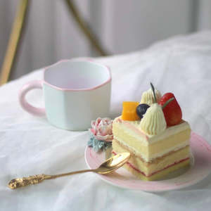 Handmade Flower Teacup and Saucer - Pink