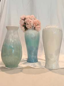 Large Crackle Glazed Unique Ceramic Vase 100% Handmade Vases for real or dried flowers