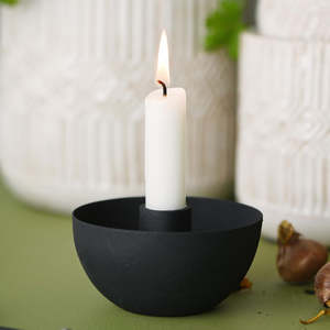 Bowl Candle Holder | Black