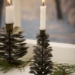 H Y G G E: Pine Cone Candle Holder | Tall