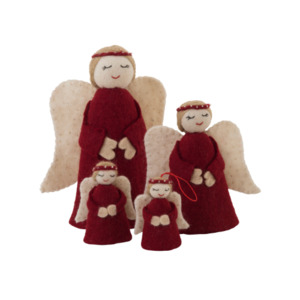 Felt Angel Standing Decoration | Large | Red