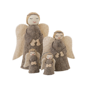 Felt Angel Standing Decoration | Tree Topper | Natural
