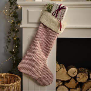 Stockings: Christmas Stocking | Red/White Stripes
