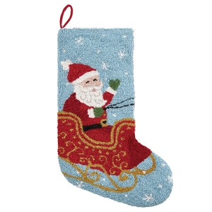 Stockings: Christmas Stocking | Hook & Loop | Santa On Sleigh