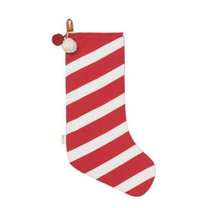 Stockings: Quilted Christmas Stocking | Candy stripe