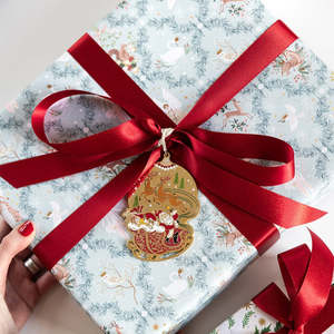 Bespoke Letterpress: Fine Enamel Christmas Ornament | Santa with Sleigh
