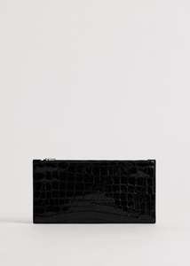 Embossed Croc: Hannah Envelope / Black Croc