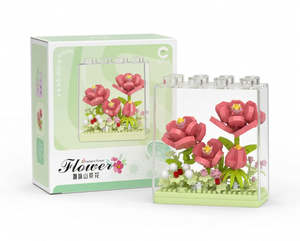 Home Beauty: Pastel Pink Peony Flower Bouquet in Clear Box