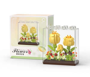 Home Beauty: Cheerful Yellow Tulip Flower Bouquet in Clear Box