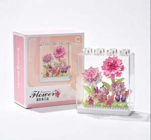 Soft Pink Camellia Flower Bouquet in Clear Case