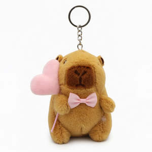 Clothes Accesories: Bownot Blush Pink Heart Capybara Keychain Plush