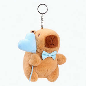 Bownot Blue Heart Capybara Keychain Plush